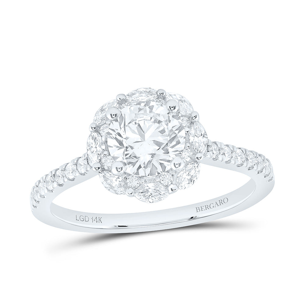14K Yellow Or White Gold 1 1/2 Cttw Lab Grown Diamond 1 Cttw Center Round Engagement Ring