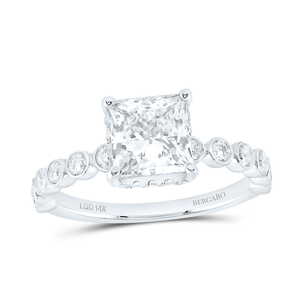 14K Yellow Or White Gold 2 1/2 Cttw Lab Grown Diamond 2 Cttw Center Princess Engagement Ring
