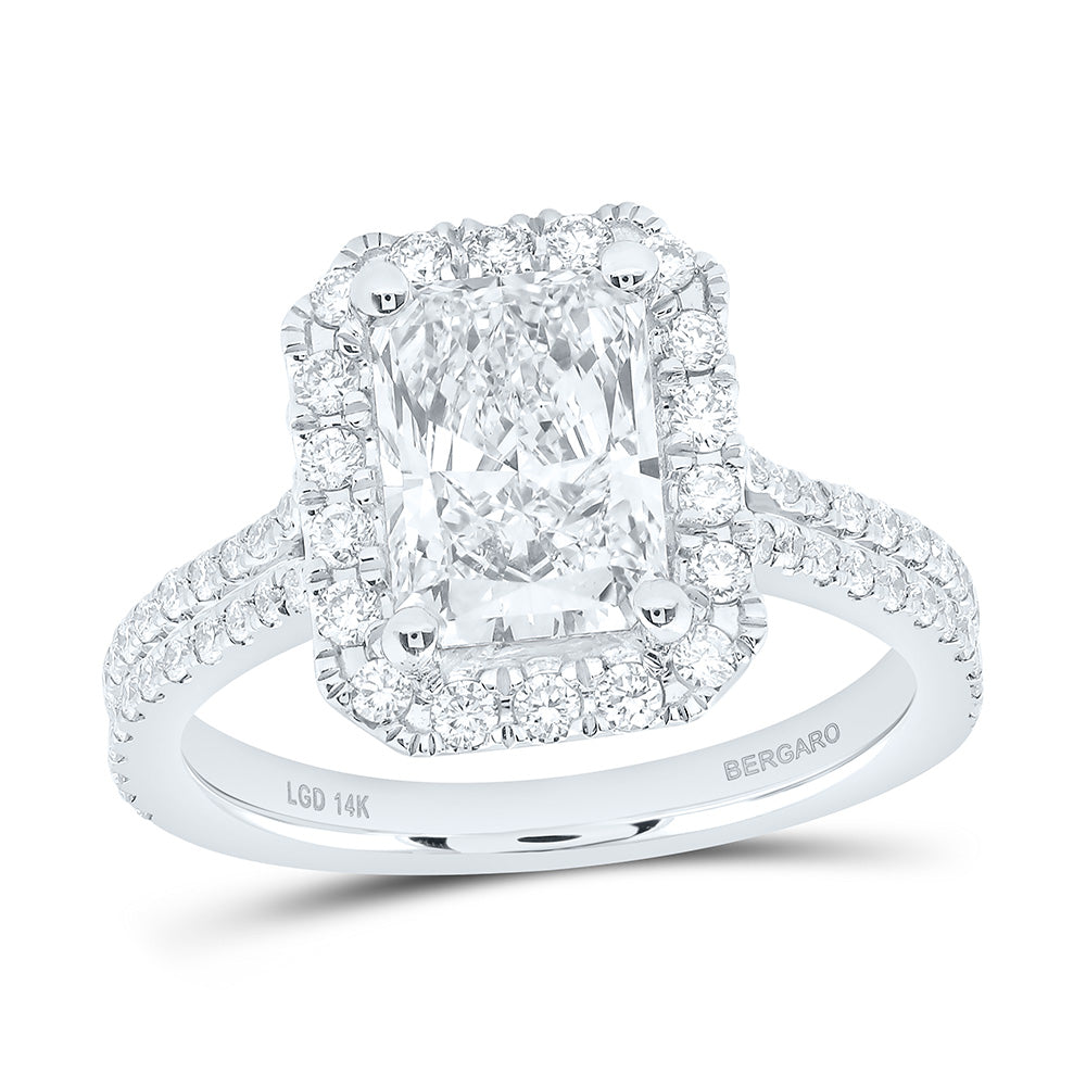 14K Yellow Or White Gold 2 5/8 Cttw Lab Grown Diamond 2 Cttw Center Radiant Engagement Ring