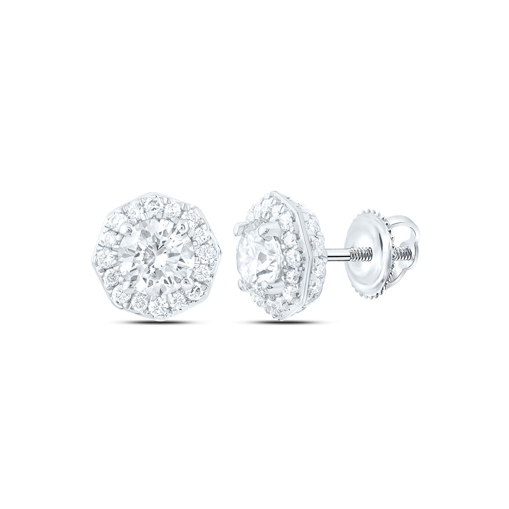 14K Yellow Or White Gold 1 Cttw Lab Grown Diamond Fashion Round Earring