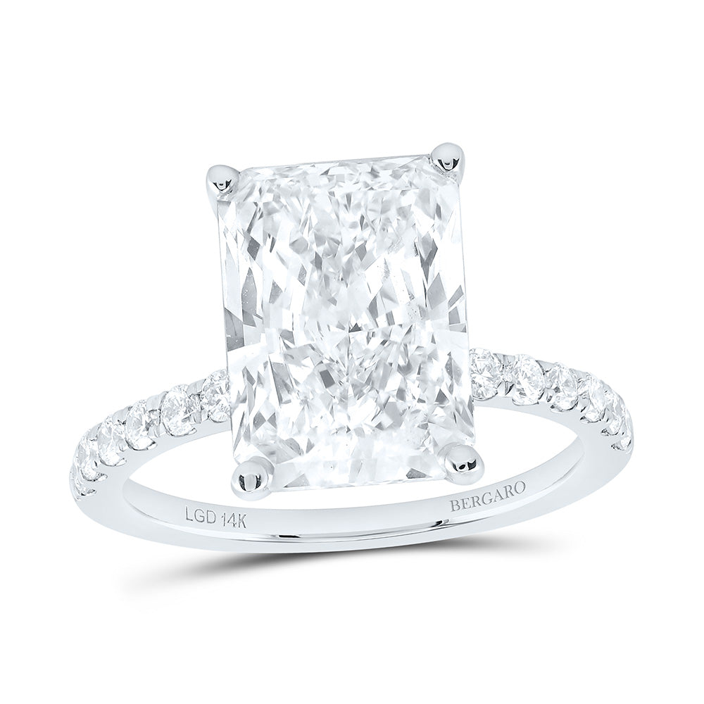 14K Yellow Or White Gold 5 1/2 Cttw Lab Grown Diamond 5 Cttw Center Radiant Engagement Ring