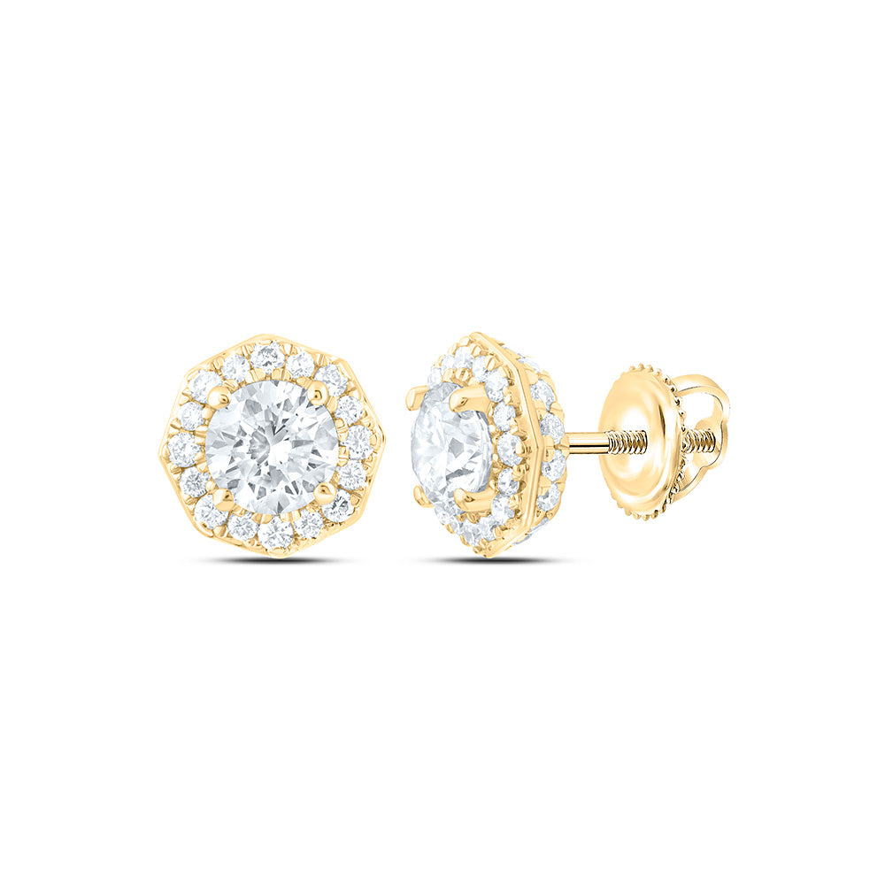 14K Yellow Or White Gold 1 Cttw Lab Grown Diamond Fashion Round Earring