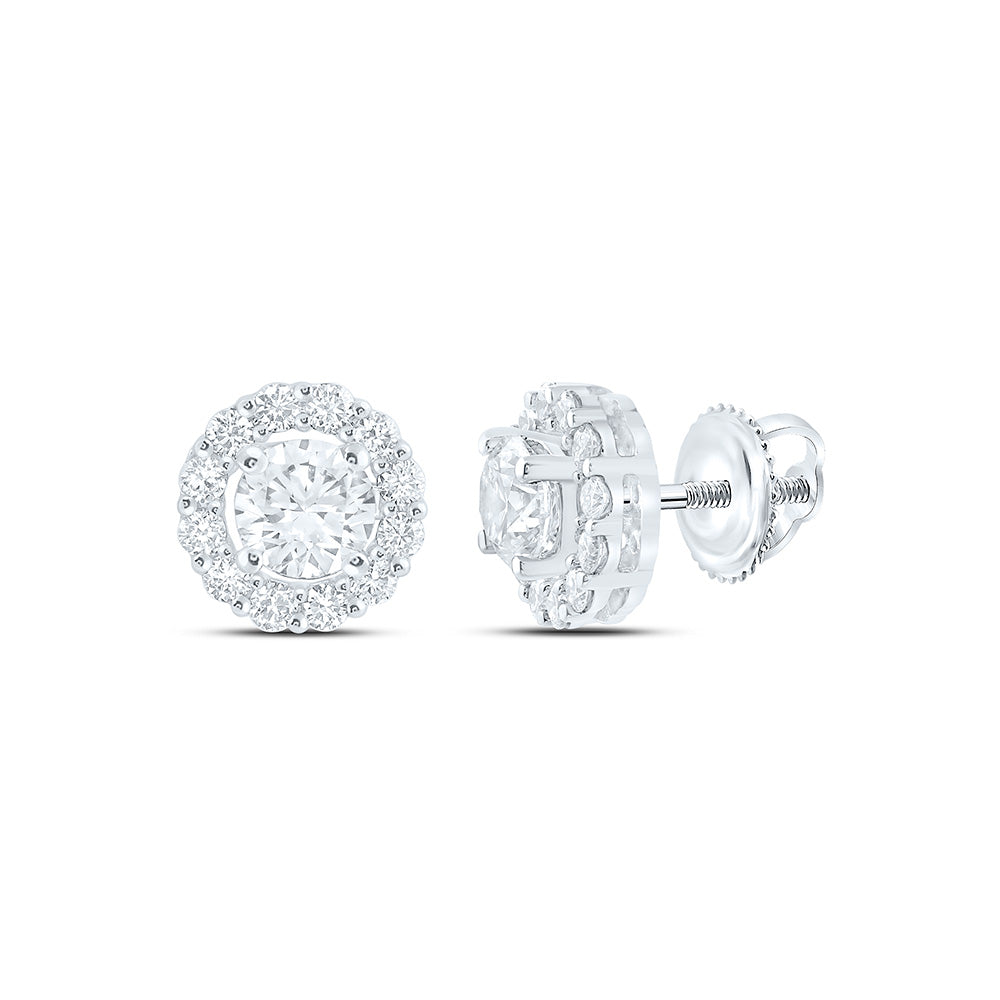 14K Yellow Or White Gold 1 1/2 Cttw Lab Grown Diamond Fashion Round Earring