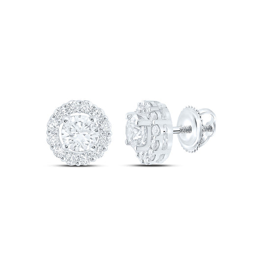 14K Yellow Or White Gold 1 1/2 Cttw Lab Grown Diamond Fashion Round Earring