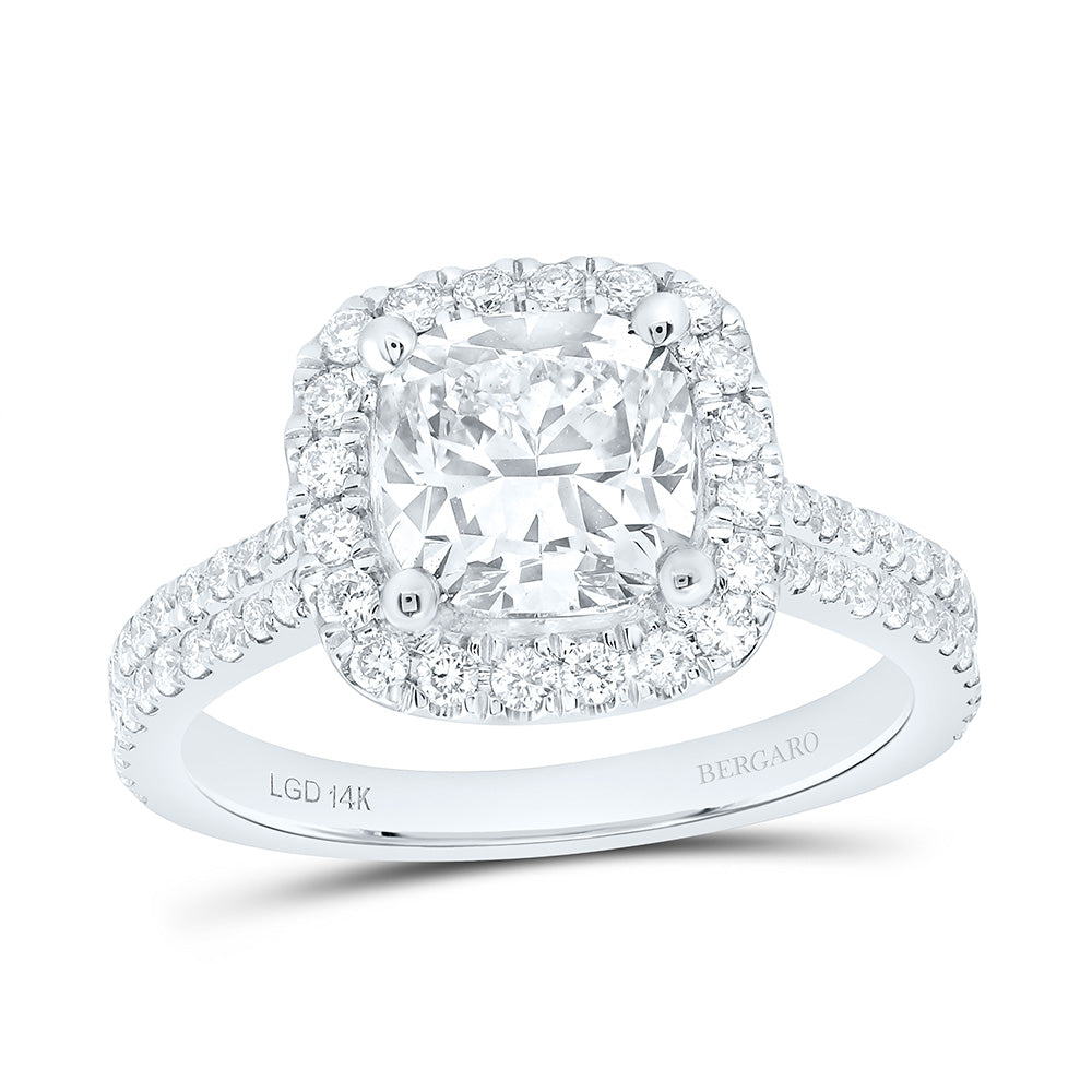 14K Yellow Or White Gold 2 3/4 Cttw Lab Grown Diamond 2 Cttw Center Cushion Engagement Ring
