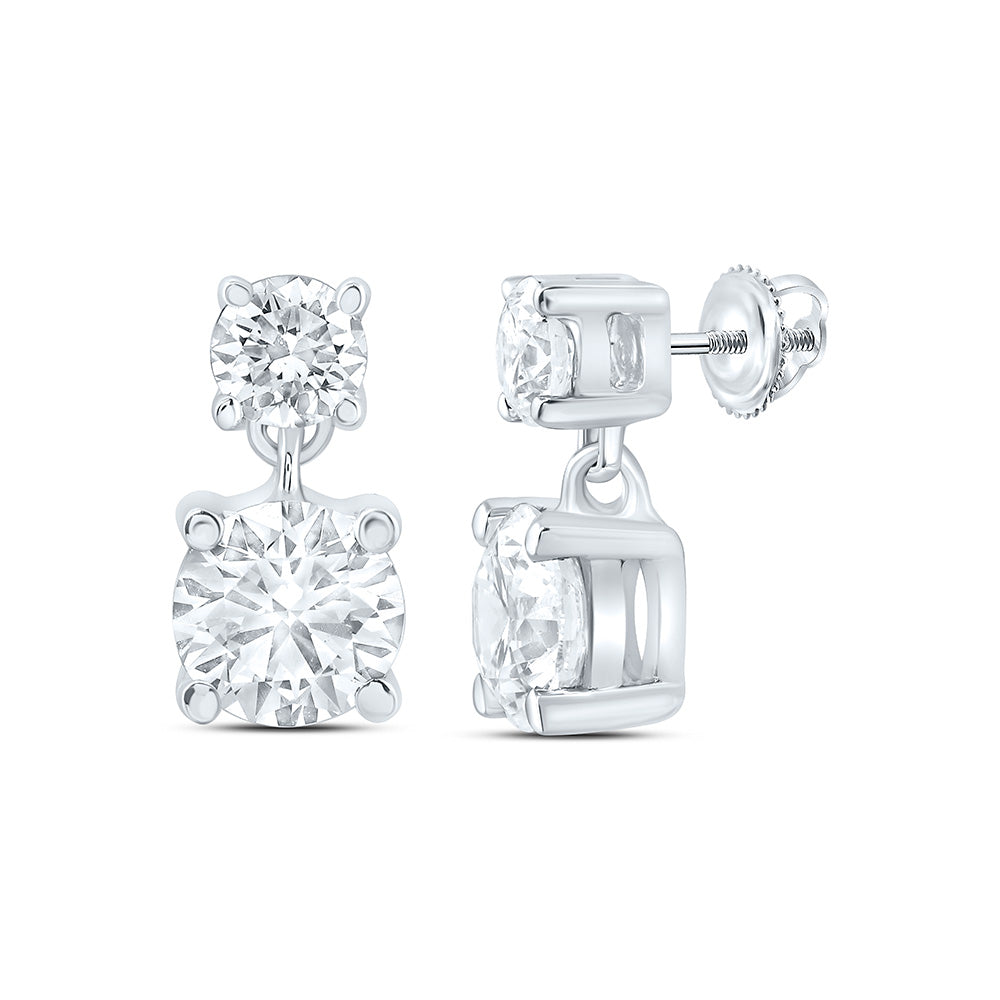 14K Yellow Or White Gold 1 1/4 Cttw Lab Grown Diamond Fashion Round Dangling Earring