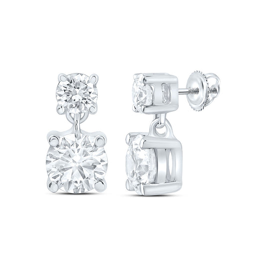 14K Yellow Or White Gold 1 1/4 Cttw Lab Grown Diamond Fashion Round Dangling Earring