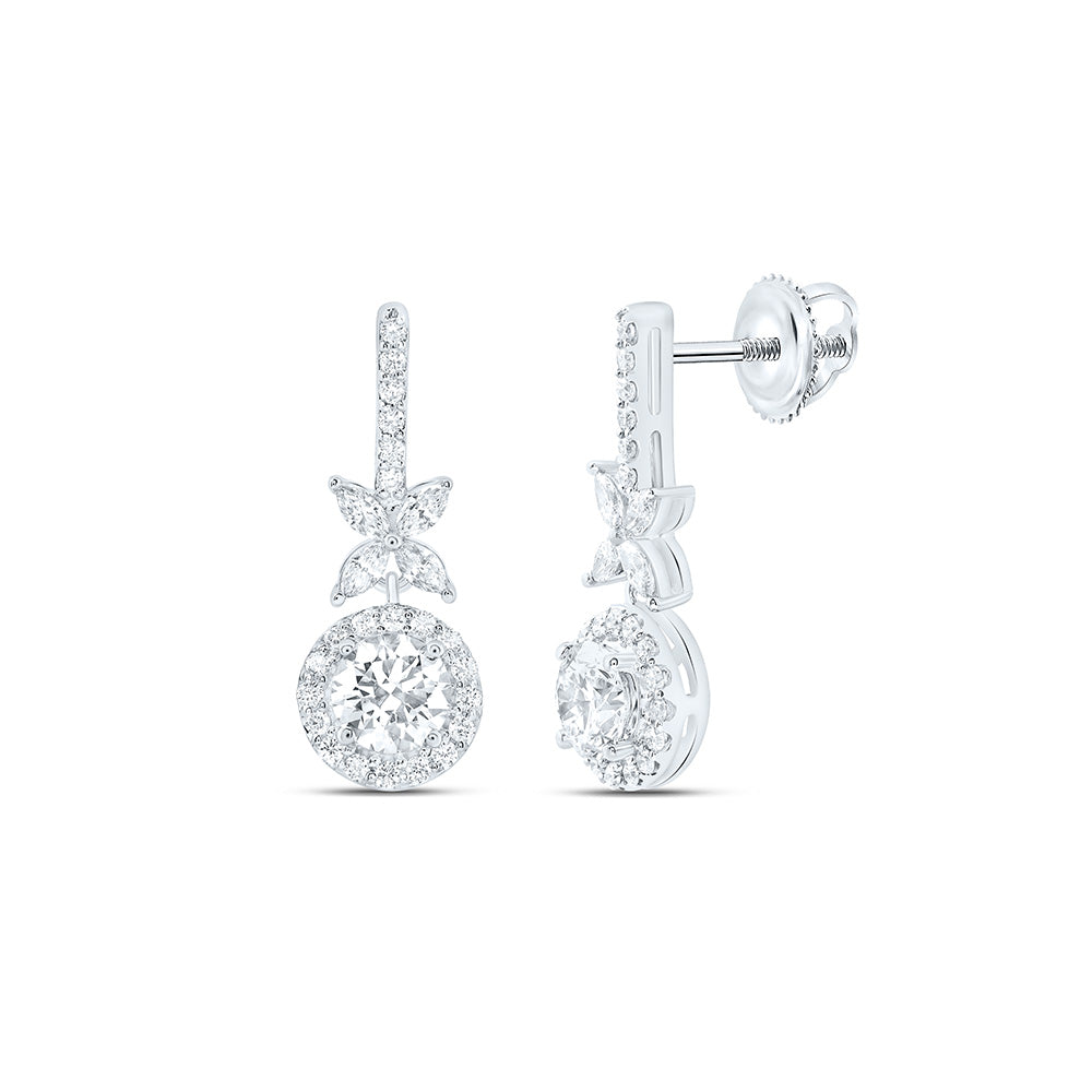 14K Yellow Or White Gold 1 1/2 Cttw Lab Grown Diamond Fashion Round Dangling Earring