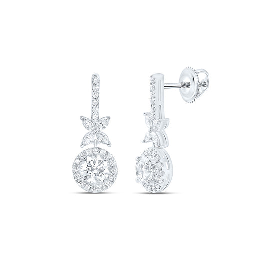 14K Yellow Or White Gold 1 1/2 Cttw Lab Grown Diamond Fashion Round Dangling Earring
