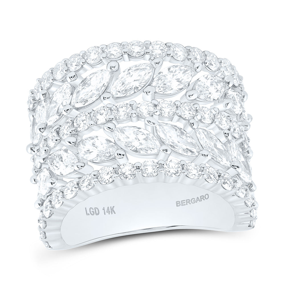 14K Yellow Or White Gold 4 1/3 Cttw Lab Grown Diamond Fashion Marquise Band