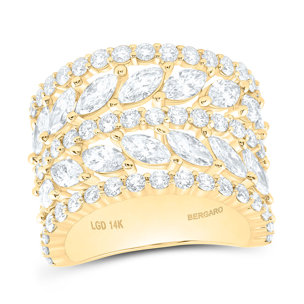 14K Yellow Or White Gold 4 1/3 Cttw Lab Grown Diamond Fashion Marquise Band