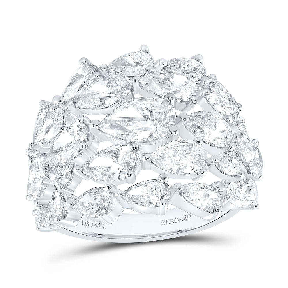 14K White Gold 5 3/4 Cttw Lab Grown Diamond Fashion Pear Band