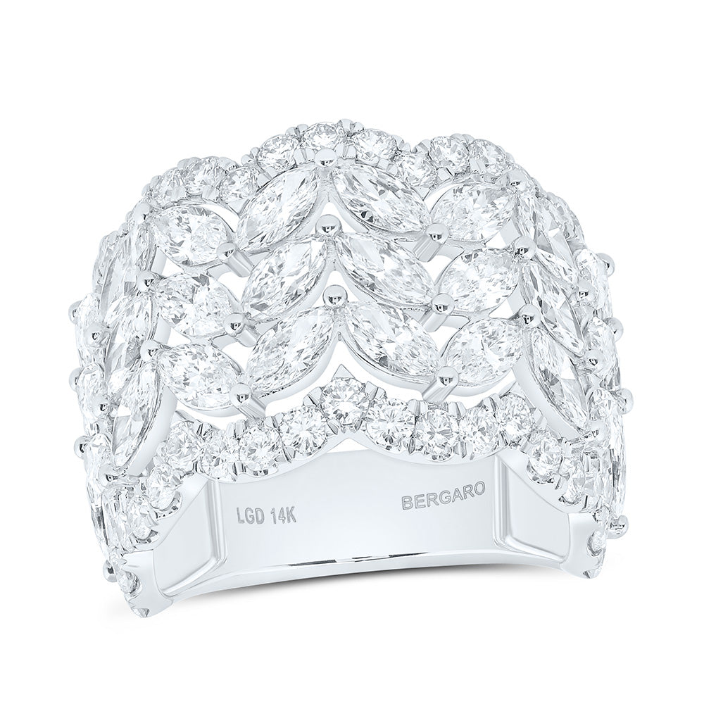 14K Yellow Or White Gold 4 3/4 Cttw Lab Grown Diamond Fashion Marquise Band