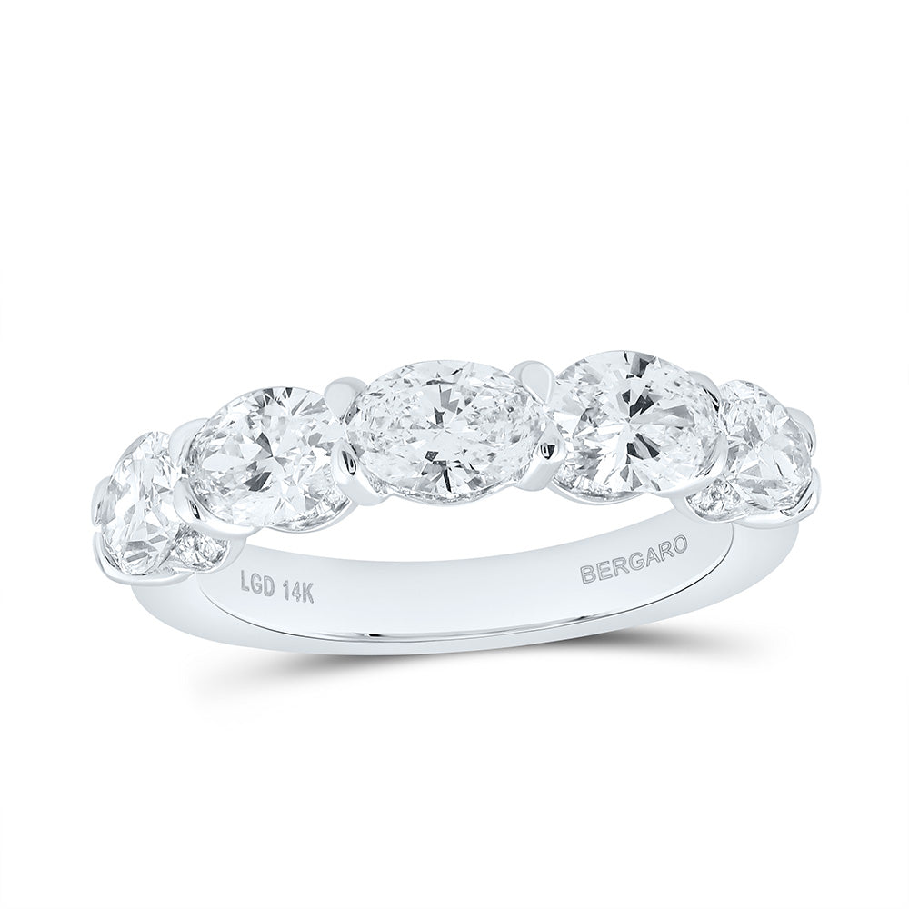 14K Yellow Or White Gold 2 5/8 Cttw Lab Grown Diamond Fashion Oval Band