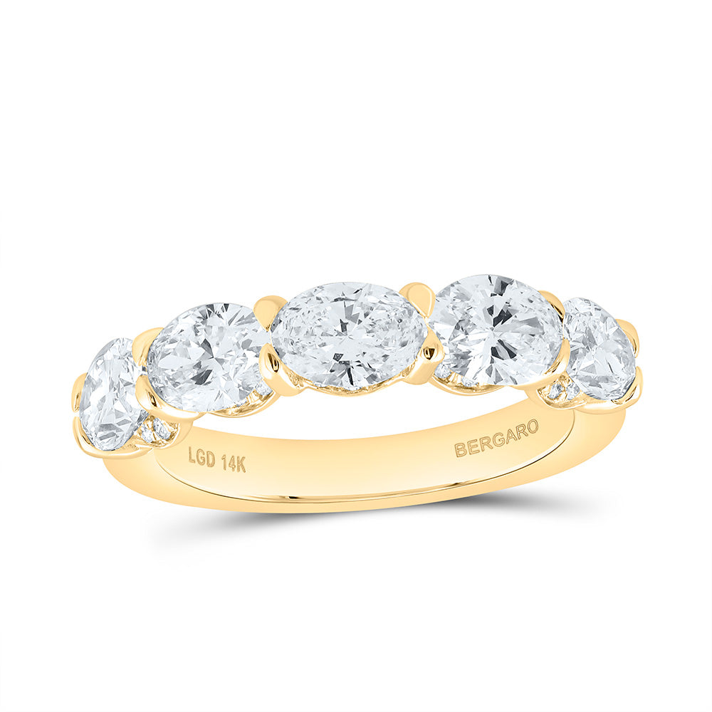 14K Yellow Or White Gold 2 5/8 Cttw Lab Grown Diamond Fashion Oval Band