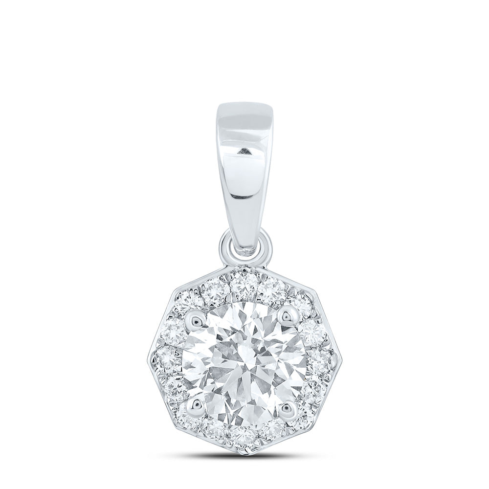 14K Yellow Or White Gold 1 Cttw Lab Grown Diamond Fashion Octagon Pendant