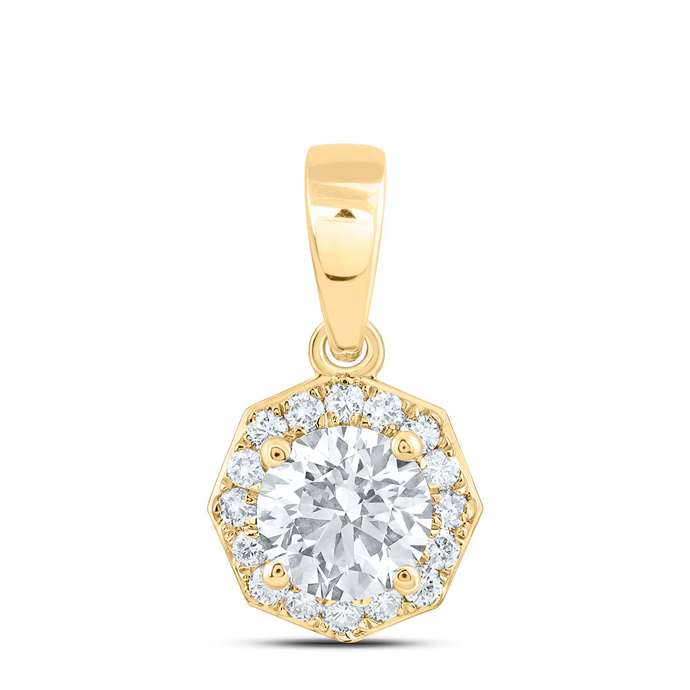 14K Yellow Or White Gold 1 Cttw Lab Grown Diamond Fashion Octagon Pendant