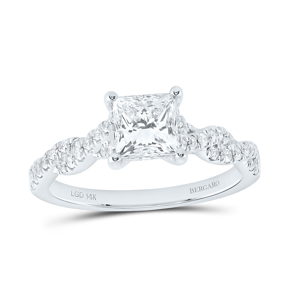 14K Yellow Or White Gold 1 1 /3 Cttw Lab Grown Diamond 1 Cttw Center Princess Engagement Ring