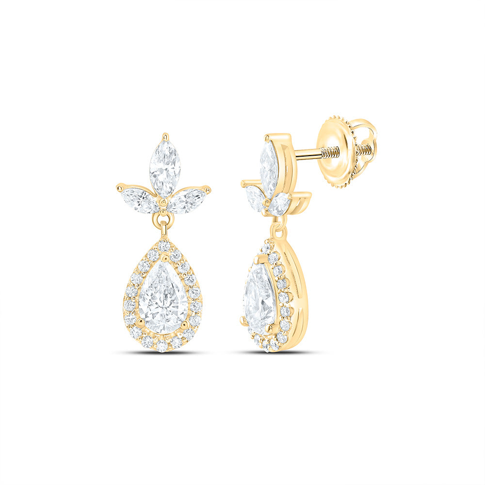 14K Yellow Or White Gold 1 3/4 Cttw Lab Grown Diamond Fashion Dangling Earring
