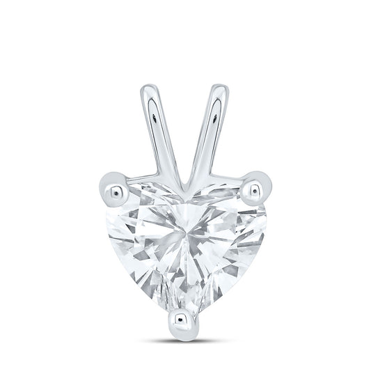 14K Yellow Or White Gold 2 Cttw Lab Grown Diamond Heart Solitaire Pendant