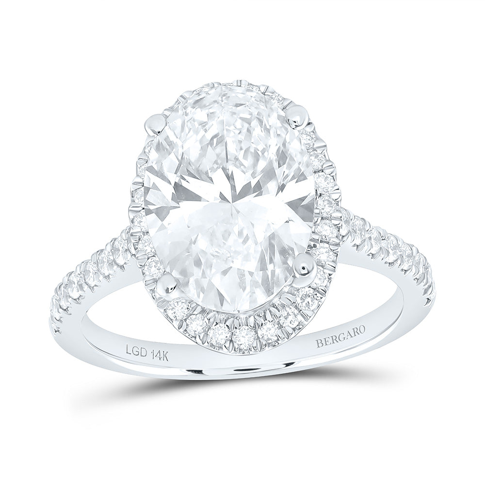 14K Yellow Or White Gold 4 1/2 Cttw Lab Grown Diamond 4 Cttw Center Oval Engagement Ring