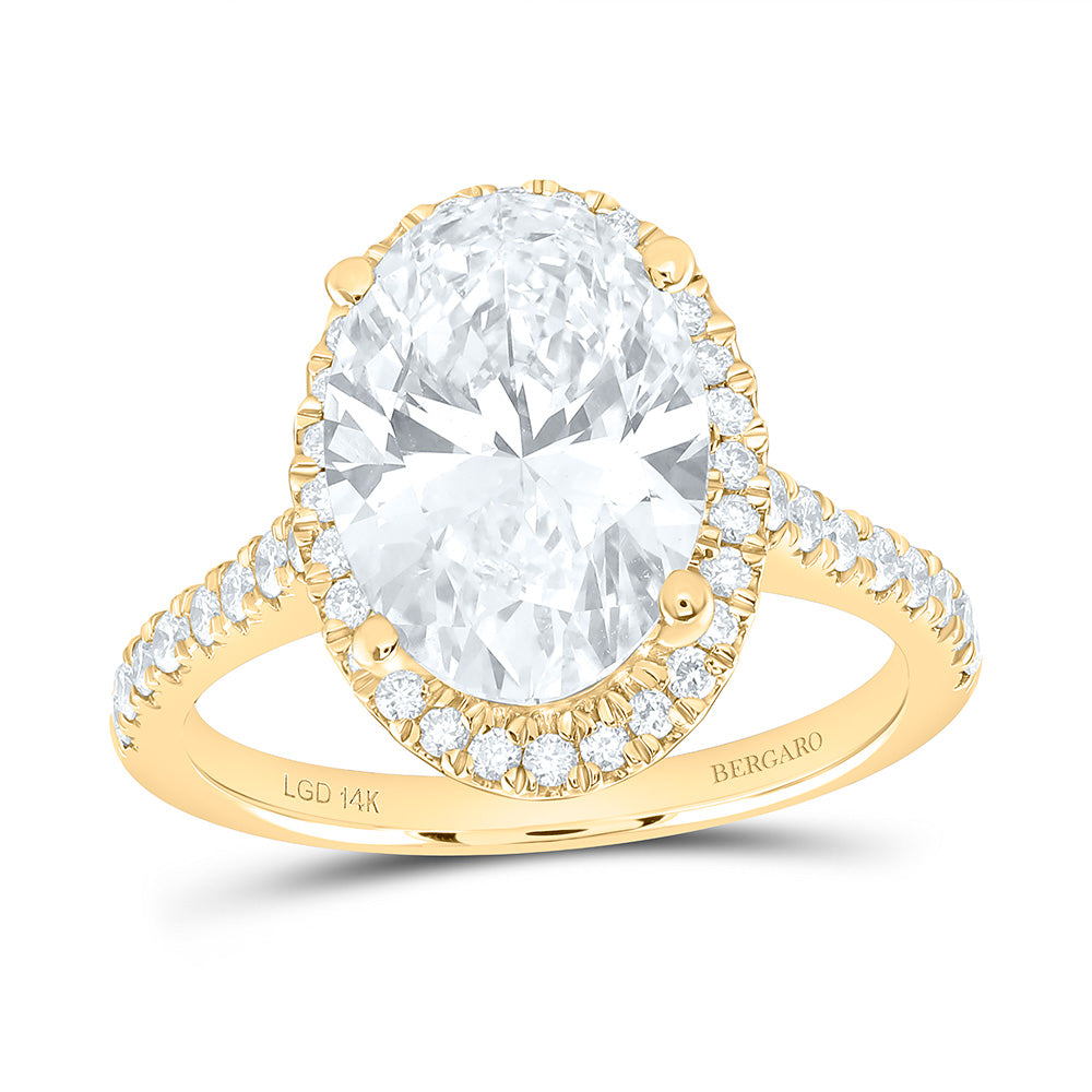 14K Yellow Or White Gold 4 1/2 Cttw Lab Grown Diamond 4 Cttw Center Oval Engagement Ring