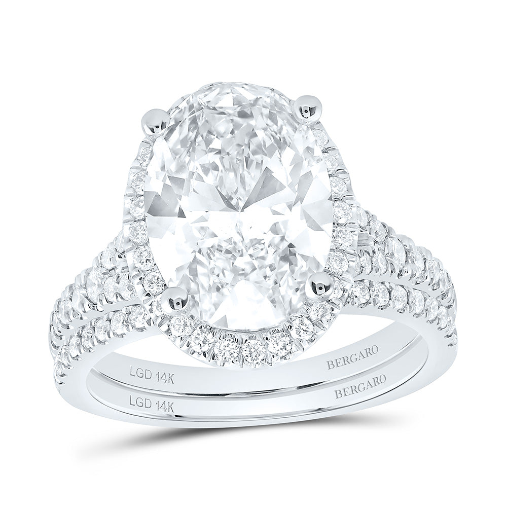 14K Yellow Or White Gold 4 3/4 Cttw Lab Grown Diamond 4 Cttw Center Oval Bridal Set