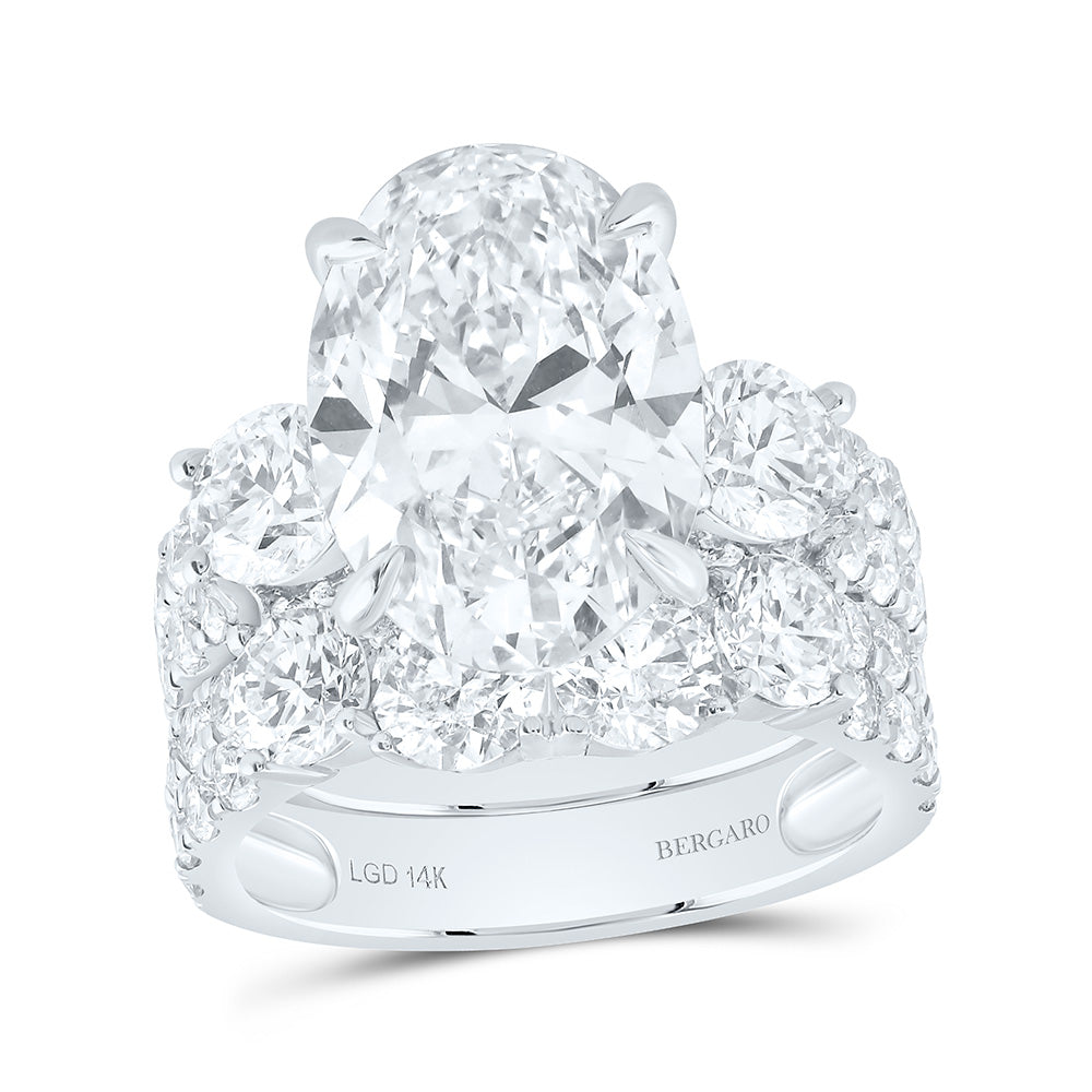 14K Yellow Or White Gold 10 Cttw Lab Grown Diamond 6 Cttw Center Oval Bridal Set