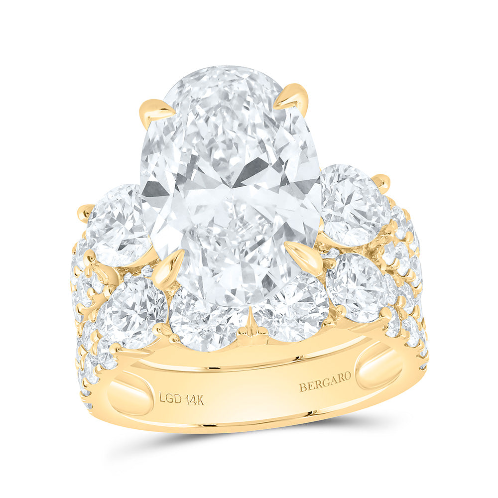 14K Yellow Or White Gold 10 Cttw Lab Grown Diamond 6 Cttw Center Oval Bridal Set