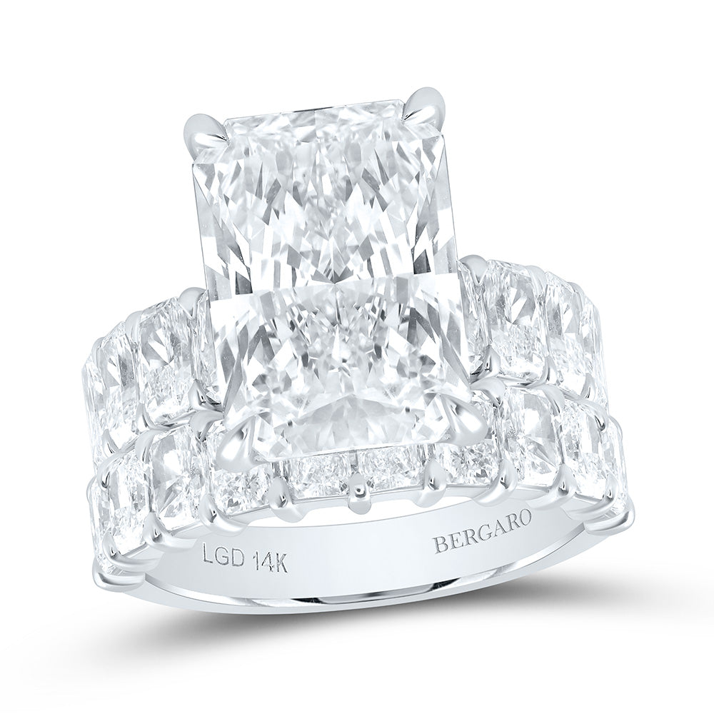 14K Yellow Or White Gold 12 1/4 Cttw Lab Grown Diamond 8 Cttw Center Radiant Bridal Set