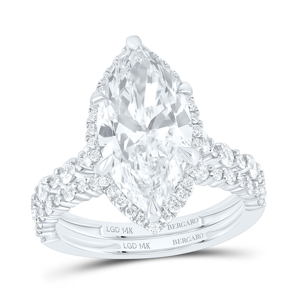 14K Yellow Or White Gold 5 Cttw Lab Grown Diamond 4 Cttw Center Marquise Bridal Set