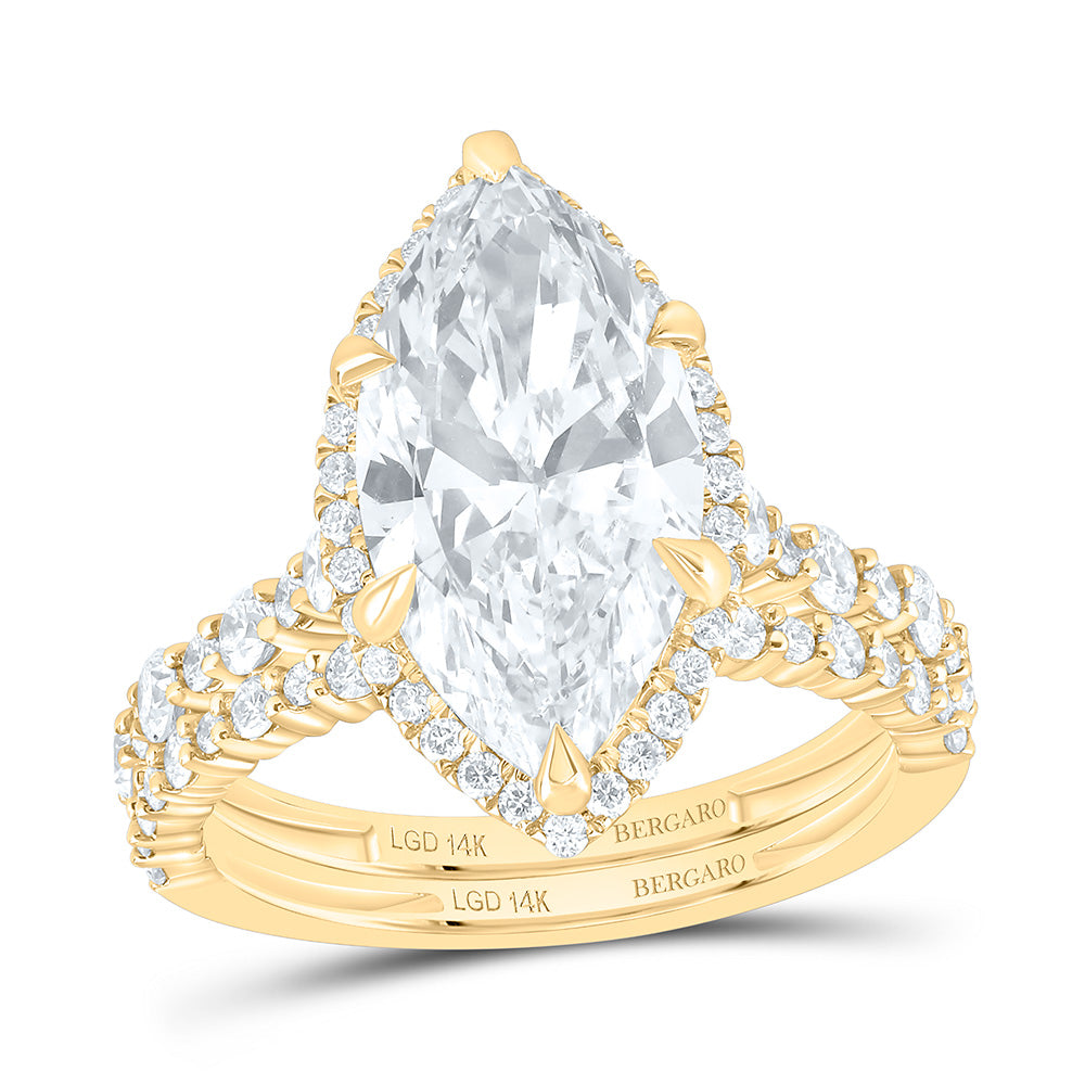 14K Yellow Or White Gold 5 Cttw Lab Grown Diamond 4 Cttw Center Marquise Bridal Set