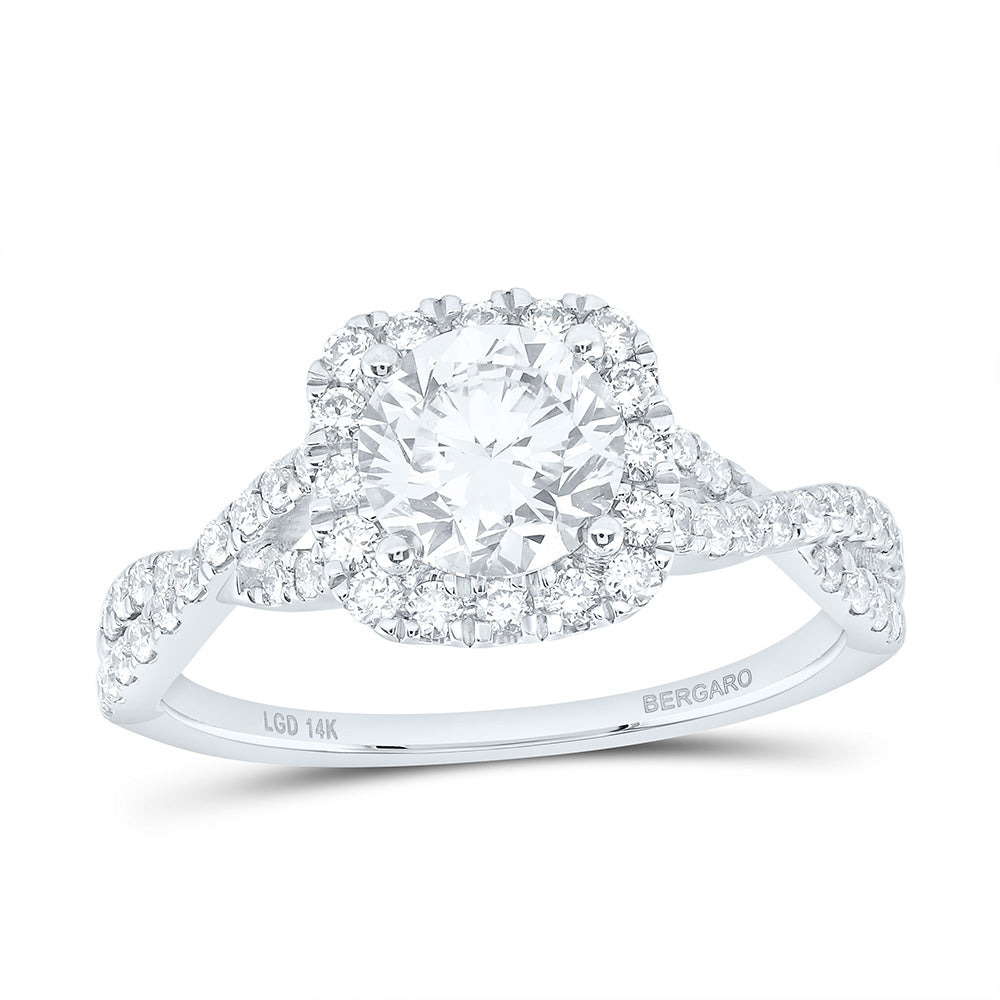 14K Yellow Or White Gold 1 1/2 Cttw Lab Grown Diamond 1 Cttw Center Round Cushion Engagement Ring