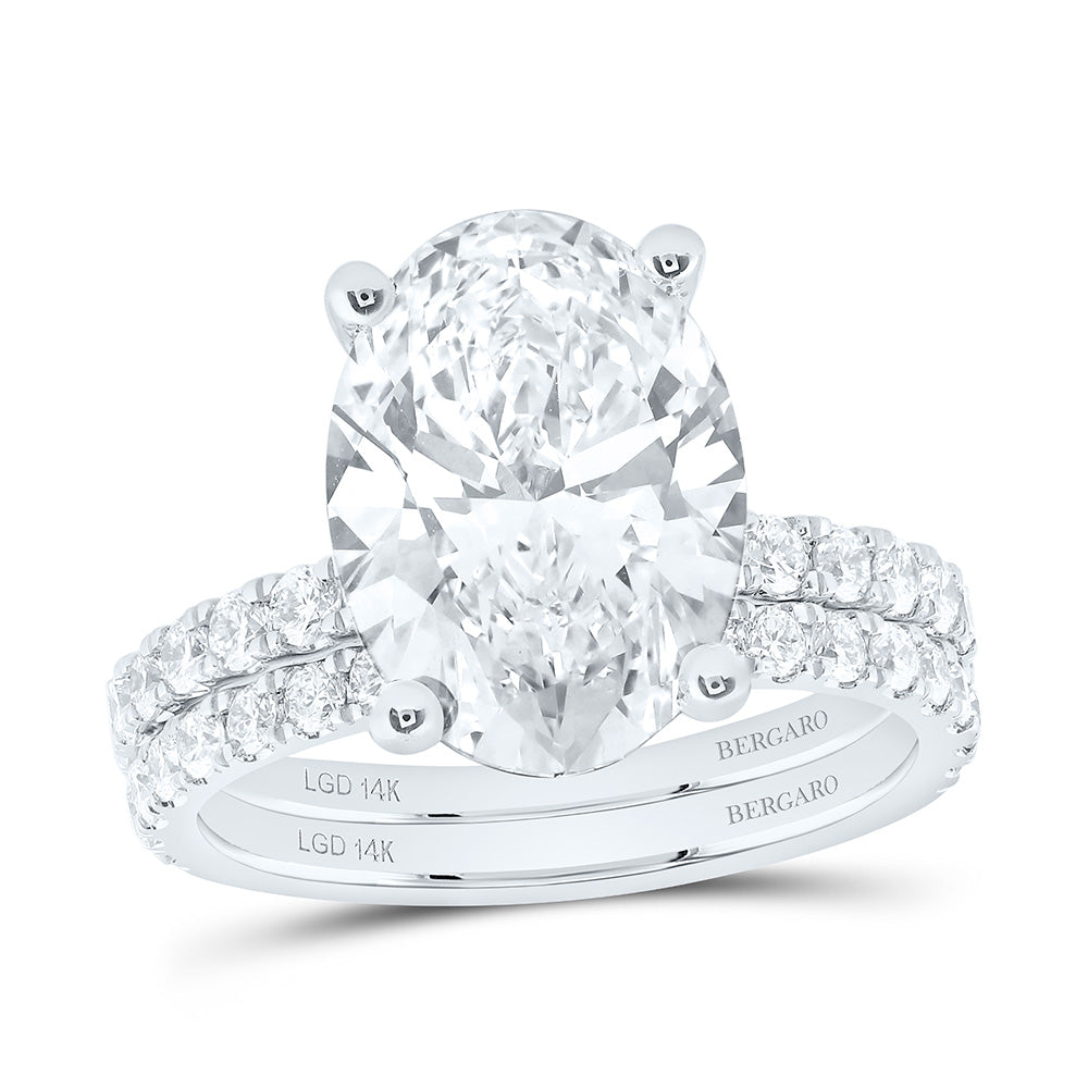 14K Yellow Or White Gold 6 Cttw Lab Grown Diamond 5 Cttw Center Oval Bridal Set