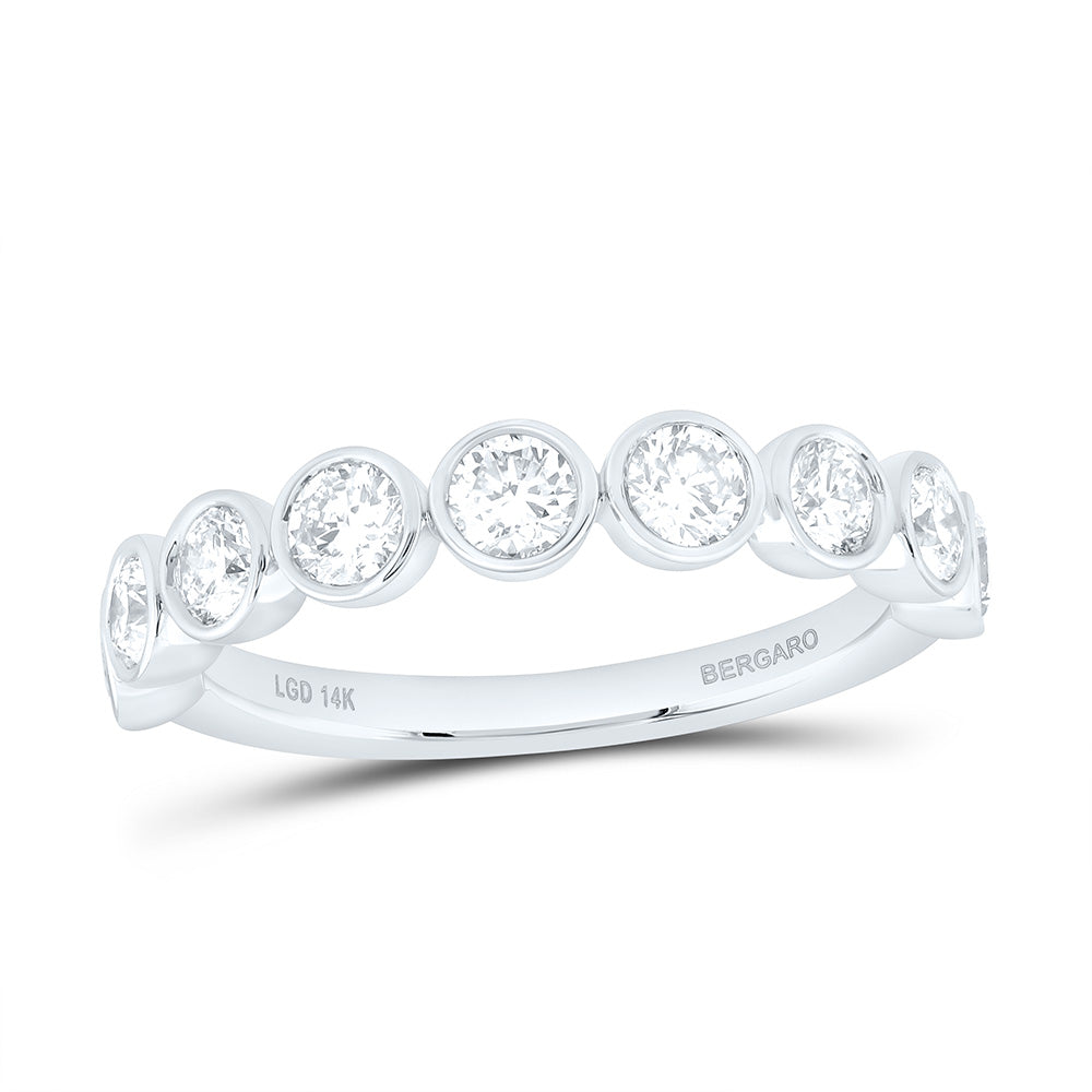 14K Yellow Or White Gold 1 Cttw Lab Grown Diamond Fashion Round Bezel Band