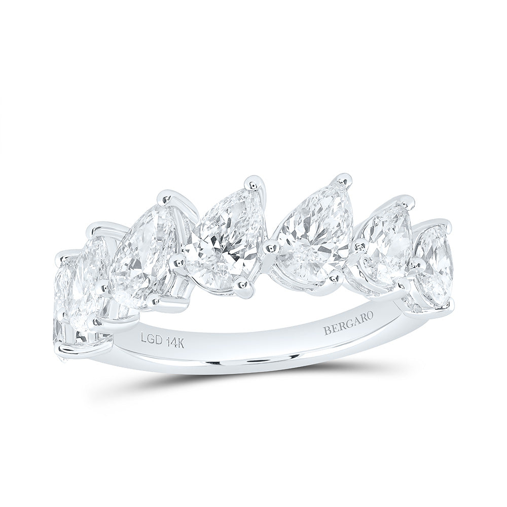 14K Yellow Or White Gold 2 3/8 Cttw Lab Grown Diamond Fashion Pear Band