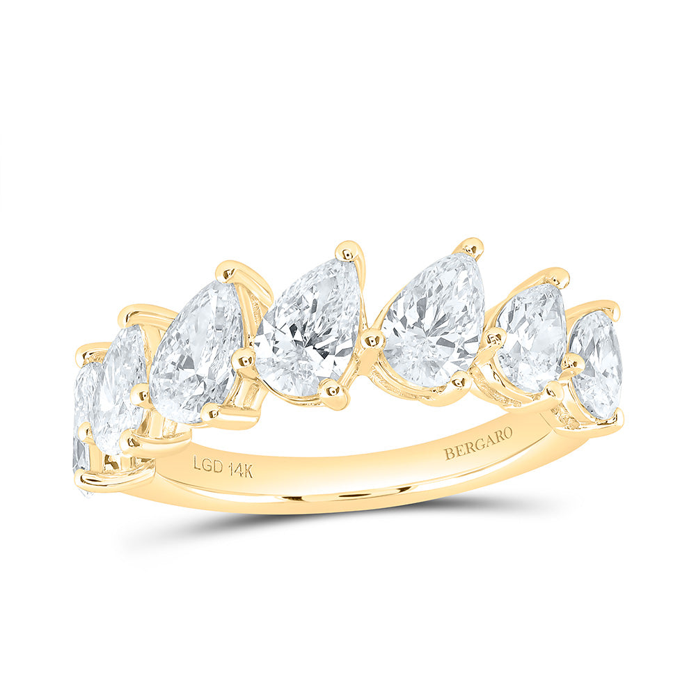14K Yellow Or White Gold 2 3/8 Cttw Lab Grown Diamond Fashion Pear Band