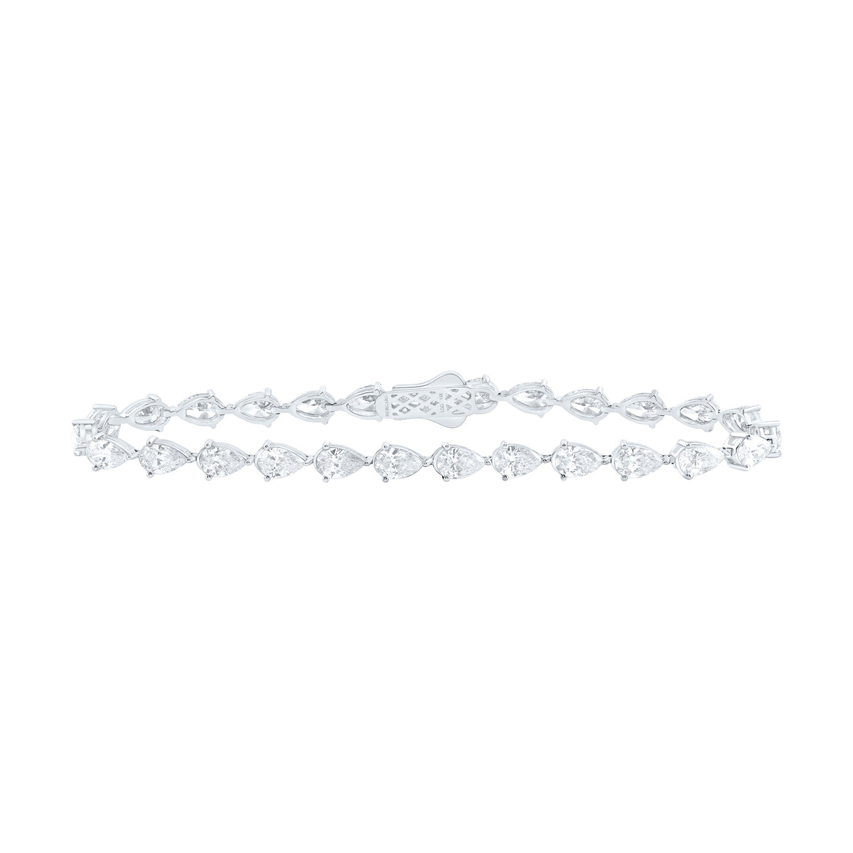 14K Yellow Or White Gold Lab Grown Diamond Fashion Pear Bracelet (7 Inch)