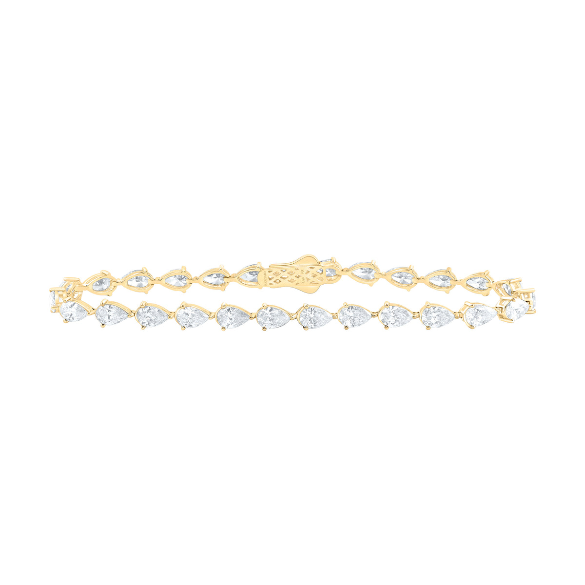 14K Yellow Or White Gold Lab Grown Diamond Fashion Pear Bracelet (7 Inch)