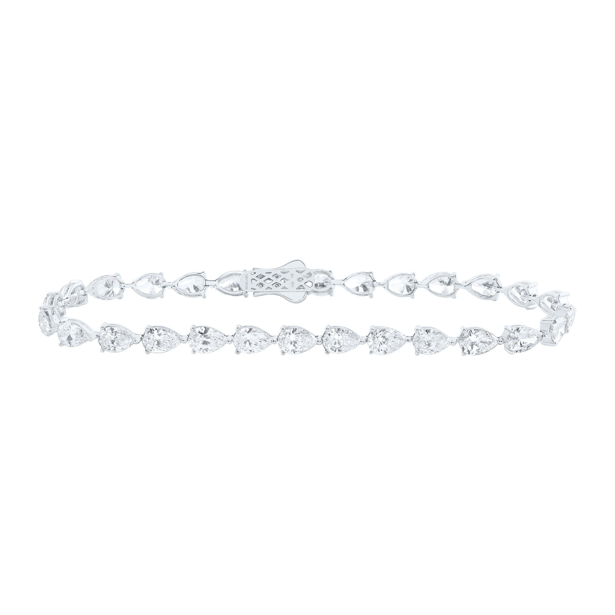14K Yellow Or White Gold Lab Grown Diamond Fashion Pear Bracelet (7 Inch)