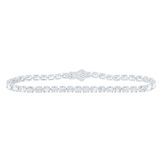 14K Yellow Or White Gold Lab Grown Diamond Fashion Oval Bracelet (7 Inch)