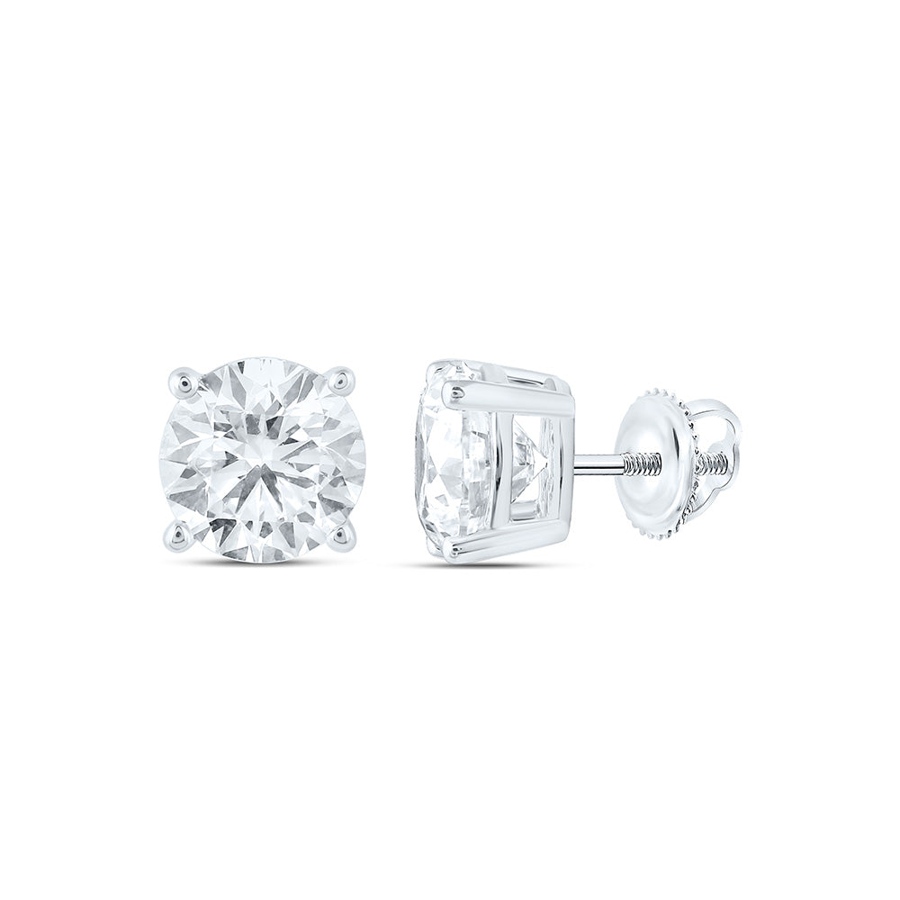 14K Yellow Or White Gold 3/4 Cttw Lab Grown Diamond Round Solitaire Earring