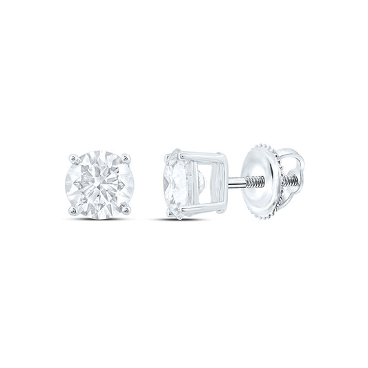 14K Yellow Or White Gold 7/8 Cttw Lab Grown Diamond Round Solitaire Earring