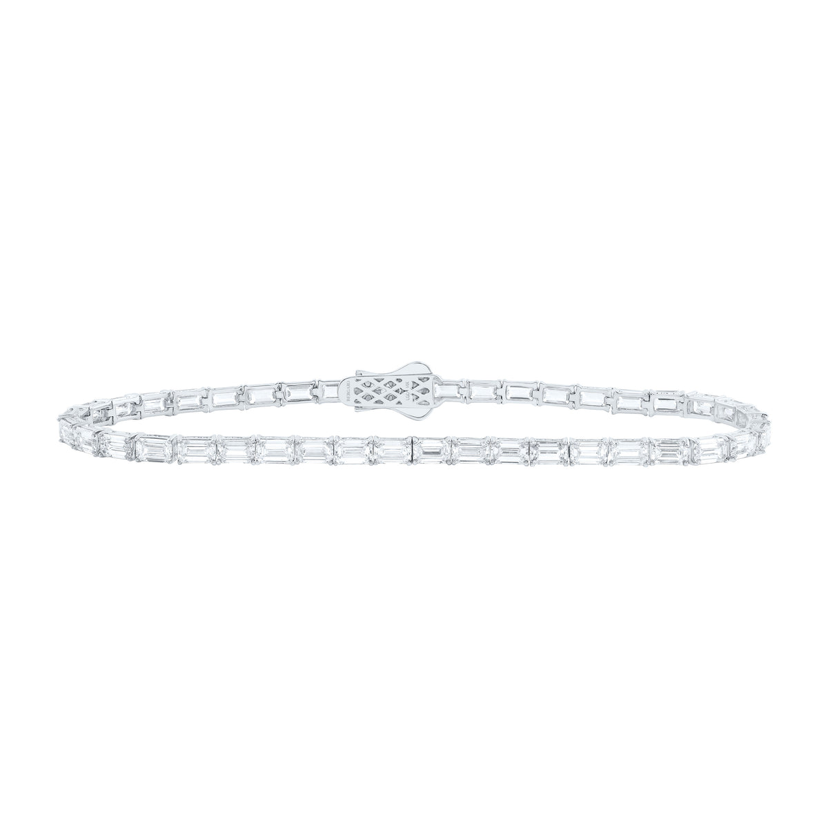 14K Yellow Or White Gold Lab Grown Diamond Fashion Emerald Bracelet (7 Inch)