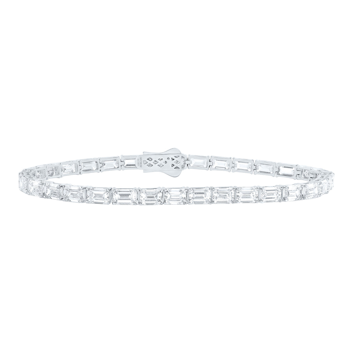 14K Yellow Or White Gold Lab Grown Diamond Fashion Emerald Bracelet (7 Inch)