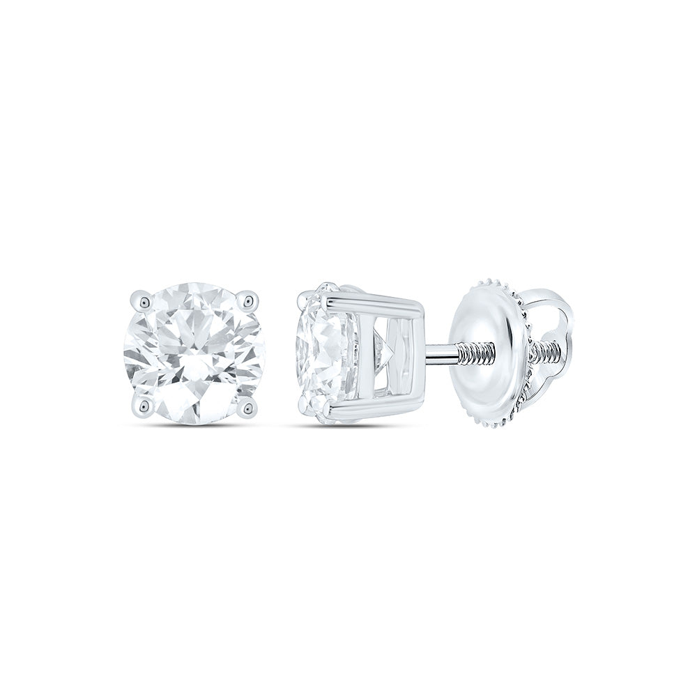 14K Yellow Or White Gold 1 1/4 Cttw Lab Grown Diamond Round Solitaire Earring