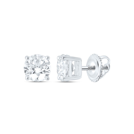14K Yellow Or White Gold 1 1/4 Cttw Lab Grown Diamond Round Solitaire Earring