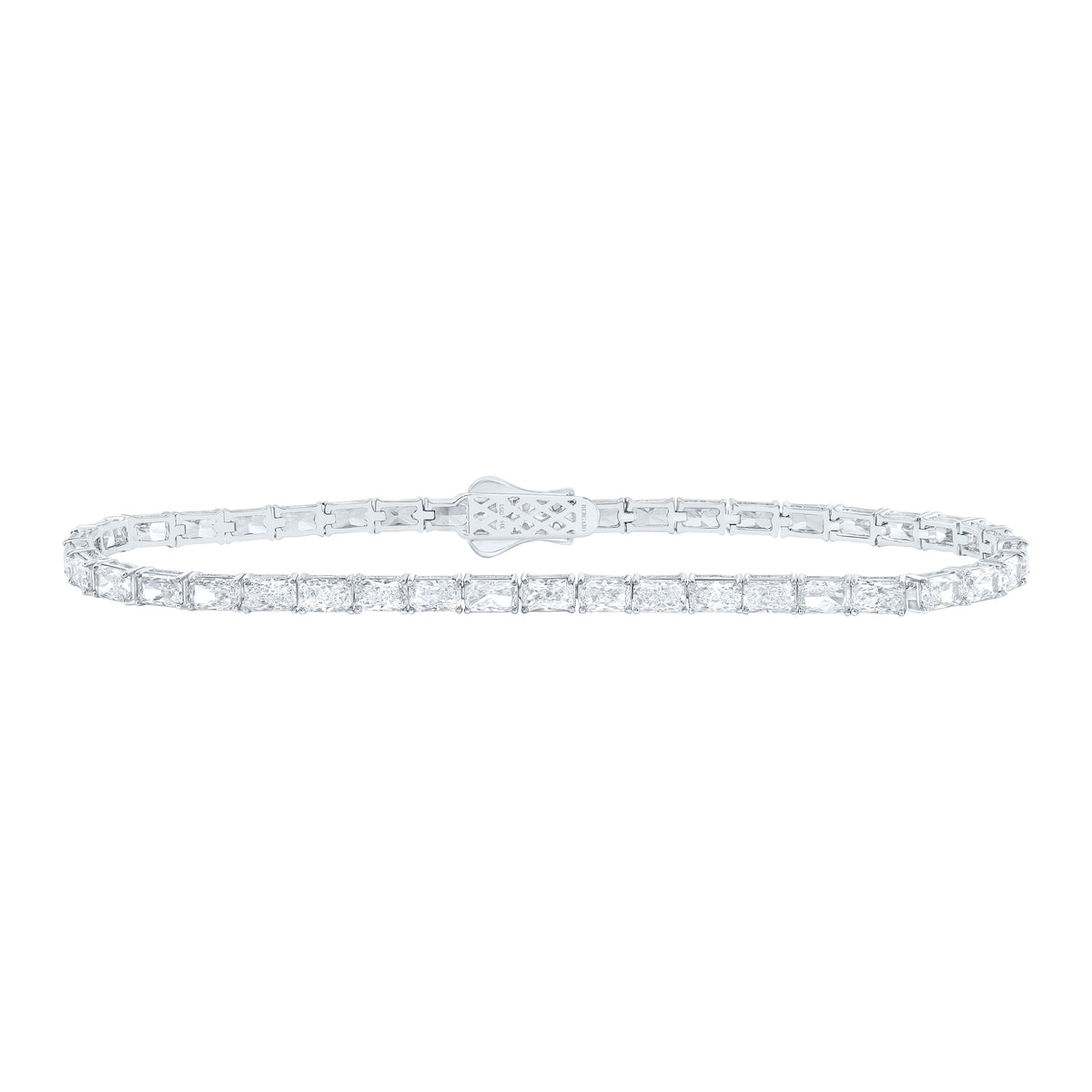 14K Yellow Or White Gold Lab Grown Diamond Fashion Radiant Bracelet (7 Inch)