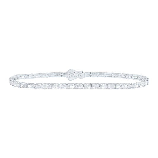 14K Yellow Or White Gold Lab Grown Diamond Fashion Radiant Bracelet (7 Inch)