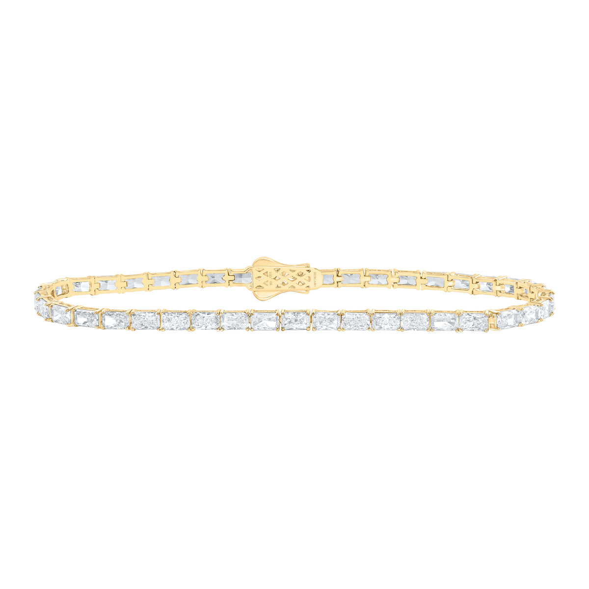 14K Yellow Or White Gold Lab Grown Diamond Fashion Radiant Bracelet (7 Inch)